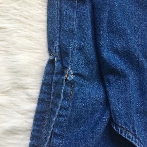 1990s Vintage Denim Maxi Sac Pinafore Dress - Picture 8 of 8